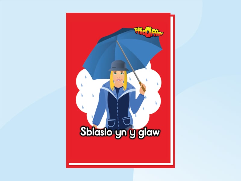 Llun am Sblasio yn y glaw